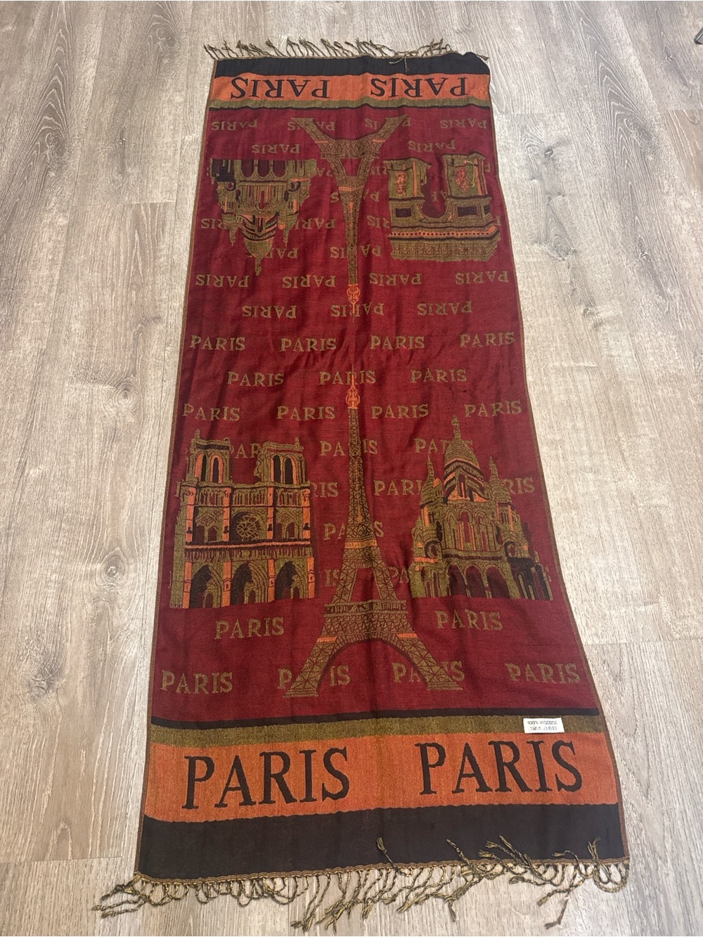 Paris Eiffel Tower Red Decorative Bath Towel Scarf